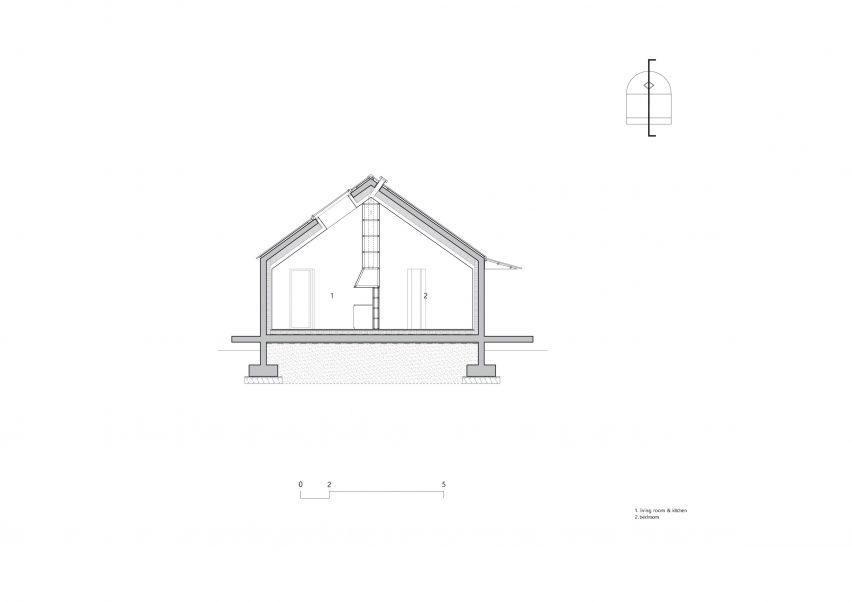 Section of The Round House at Hoji Gangneung by AOA Architect