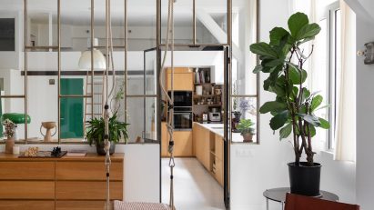 Living room of Timbaud apartment by Isabelle Heilmann