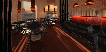 Rendering of a restaurant interior