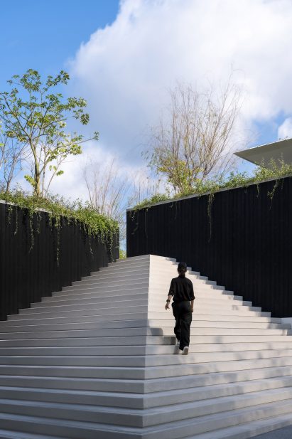 Stone steps at a community hub in Thailand
