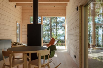 Living area within Two Sisters in Finland