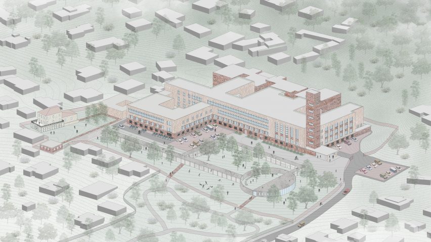 Isometric city drawing by a University of Bologna student