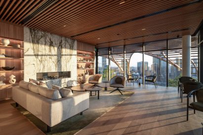 Communal lounge space in Upper House in Brisbane
