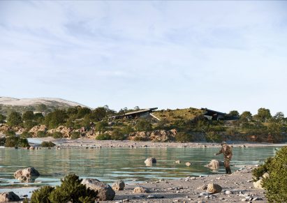 View of Tepelenë facility in Vjosa National Park visitor centres by CEBRA in Albania