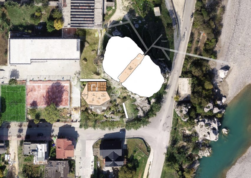 Floor plan of Vjosa National Park visitor centres by CEBRA in Albania