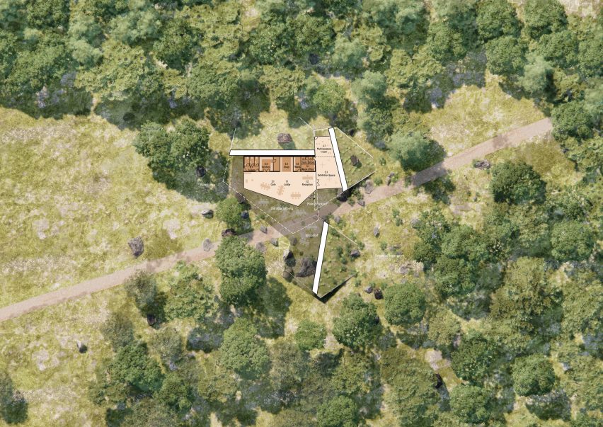 Floor plan of Vjosa National Park visitor centres by CEBRA in Albania