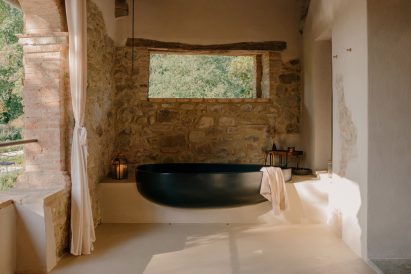 Bathtub on a terrace
