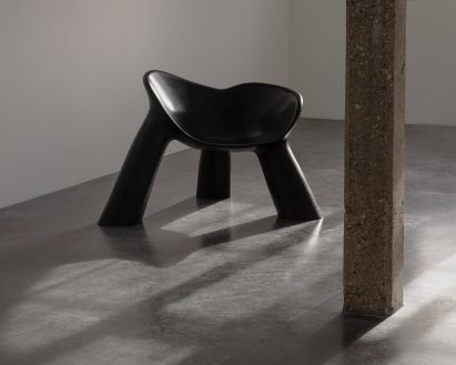 Timber stool in Carpenters Workshop Gallery exhibition
