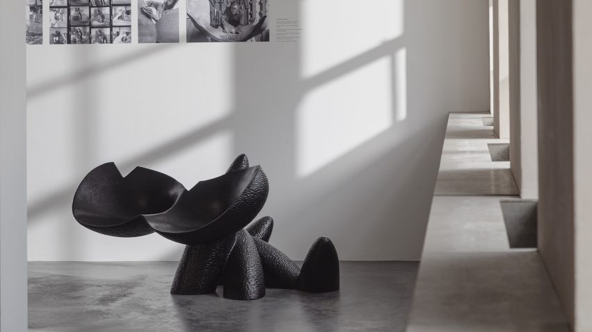 Photo of the Suspended Disbelief exhibition by Wendell Castle at the Carpenters Workshop Gallery, London