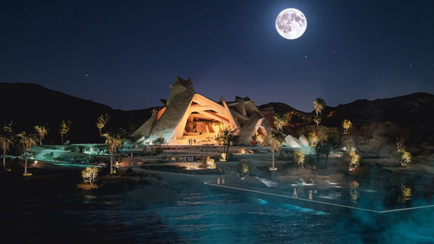 Xaynor members' club on the Gulf of Aqaba at Neom by Sordo Madaleno Arquitectos.