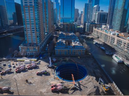 Chicago Spire hole being filled in