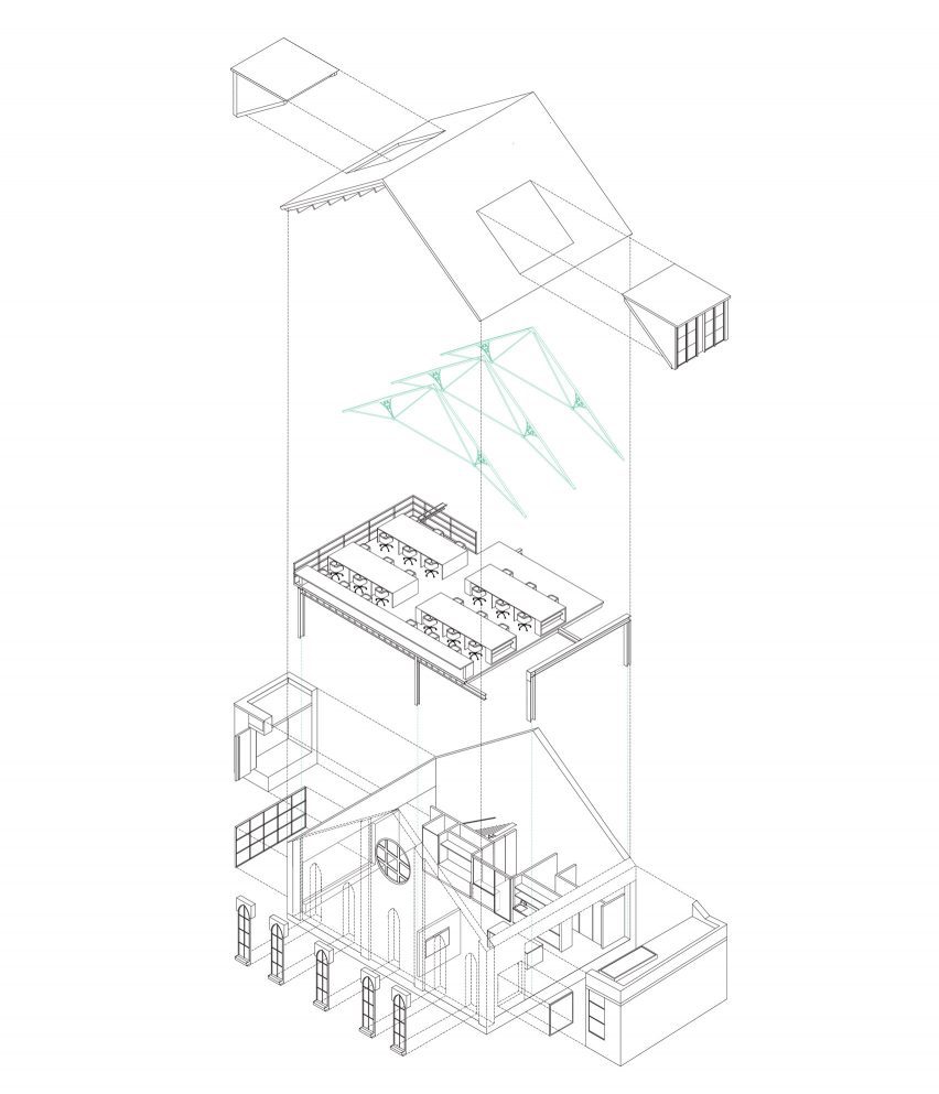 Exploded axonometric diagram