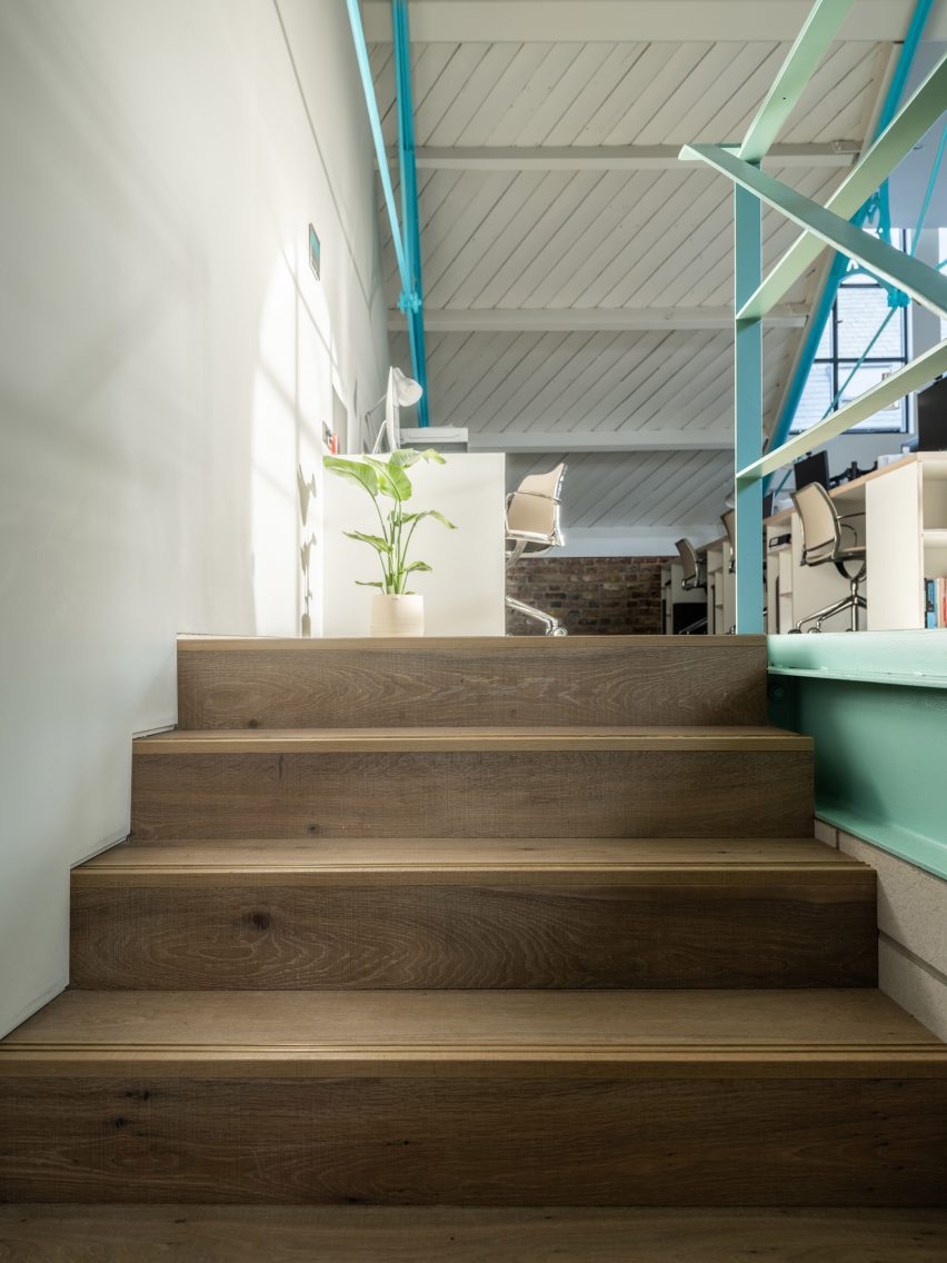 Staircase in Addison Studios by Tigg + Coll Architects