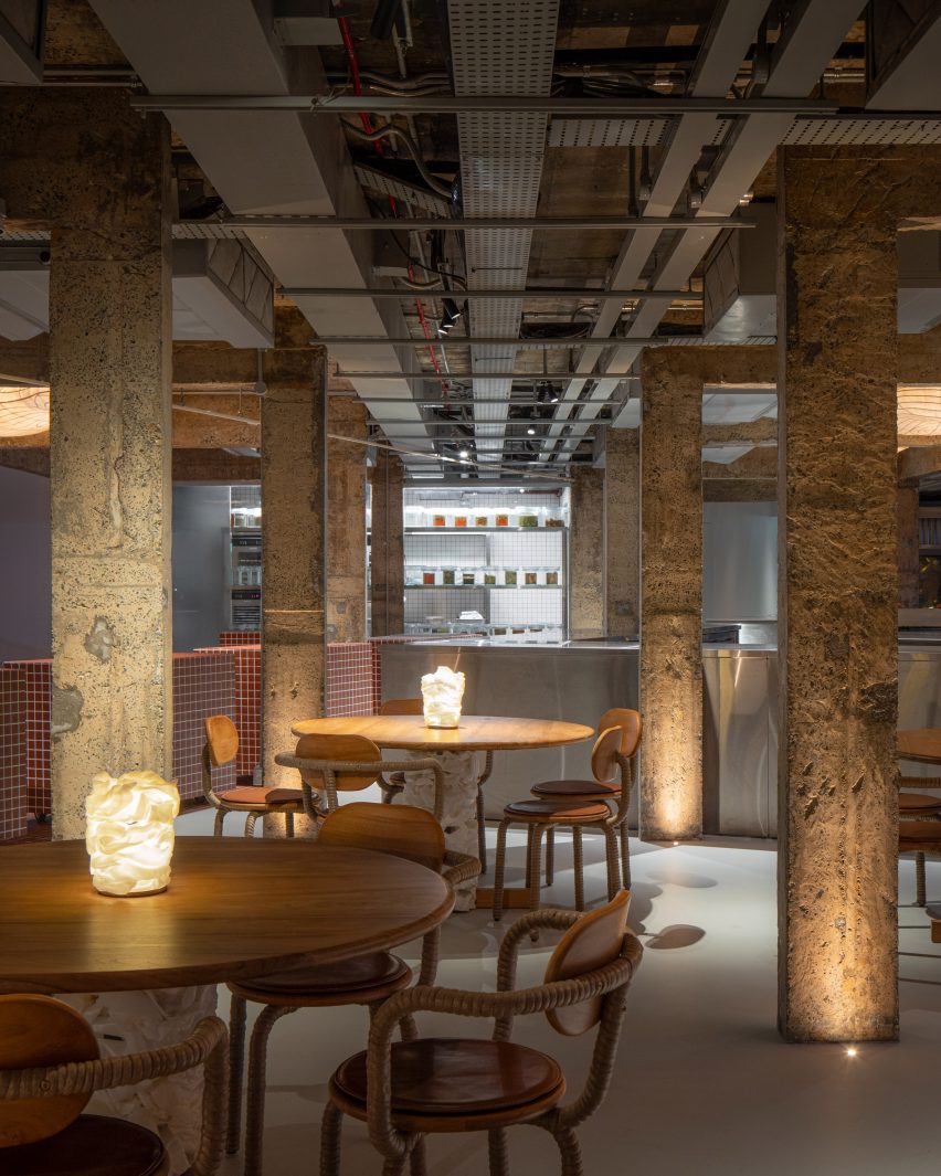 Interior of the Air Circular Campus and Cooking Club by OMA