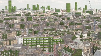 Aerial view drawing of project