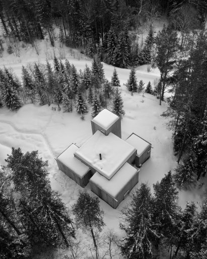 Home in a snowy Norwegian forest