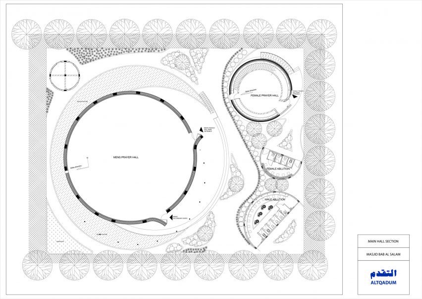 Floor plan of Bab Al Salam Mosque in Muscat