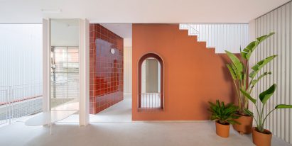 Courtyard within Churruca apartment block in Spain