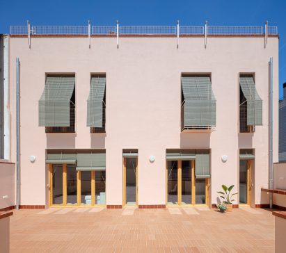External terrace at apartment block in Spain