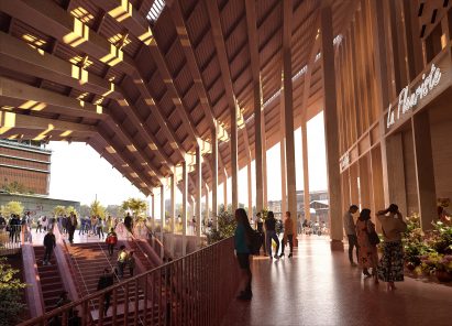 Mass-timber transport interchange