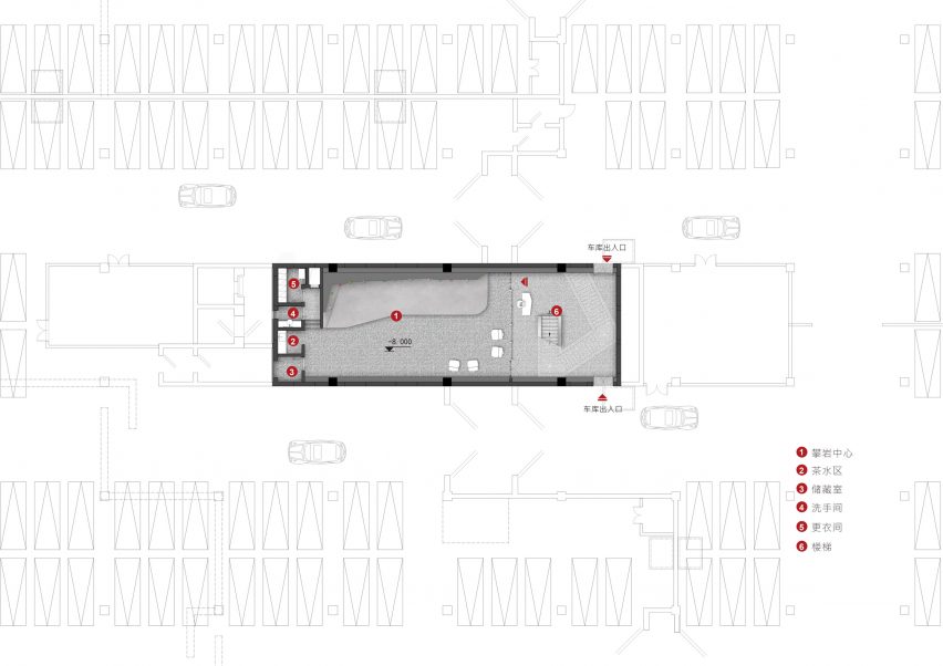 Floor plan of MAHA Art Centre by BUZZ in Beijing