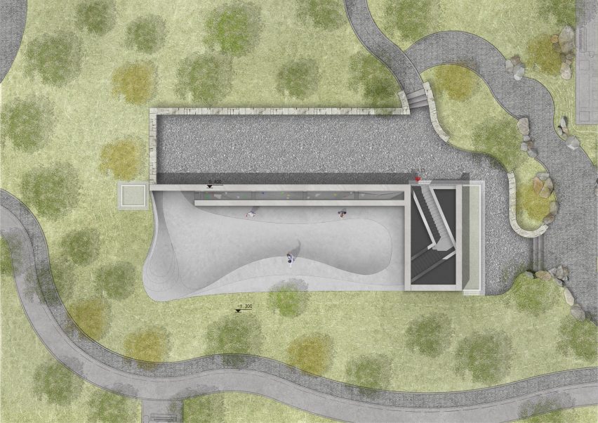 Roof plan of MAHA Art Centre by BUZZ in Beijing