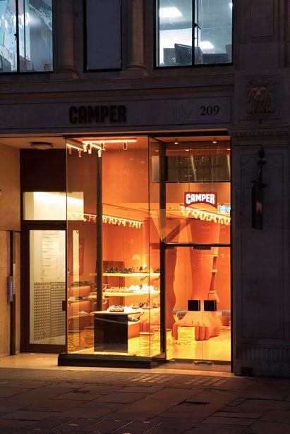 Facade of the Camper store on Regent Street