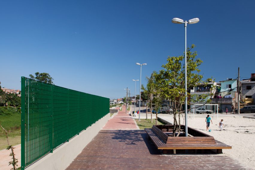 Public seating at Cantinho do Céu