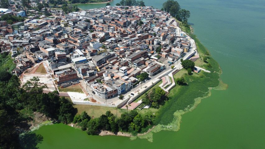 Aerial shot of Cantinho do Céu