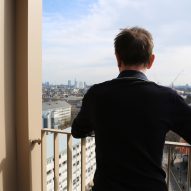 Charles Curtis looking out from his balcony at Daventry House