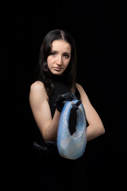 Coperni aerogel bag with model