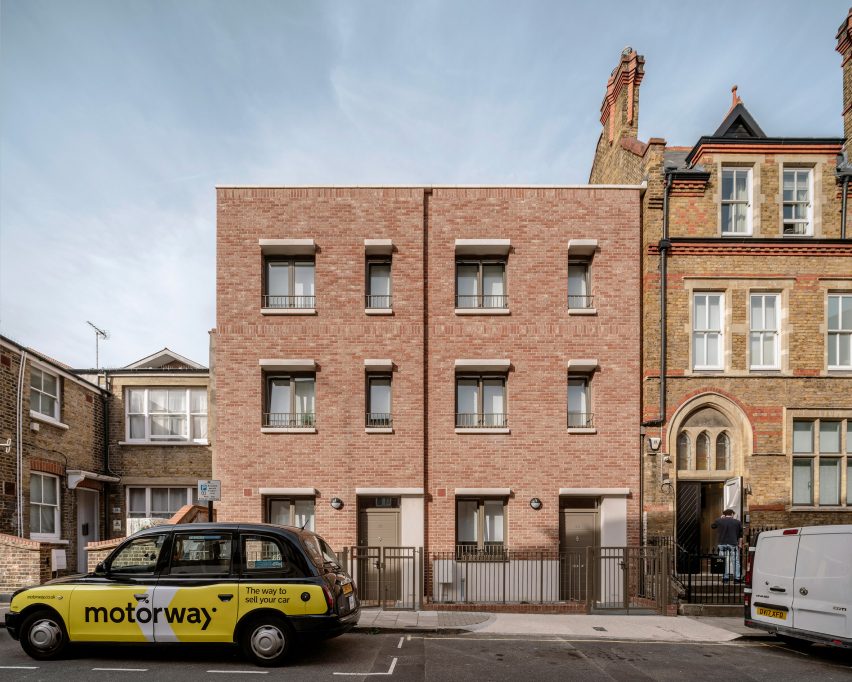 Red brick housing in London by Bell Phillips