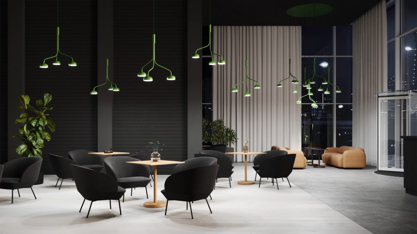 Green Curve Cluster light by Zero Lighting