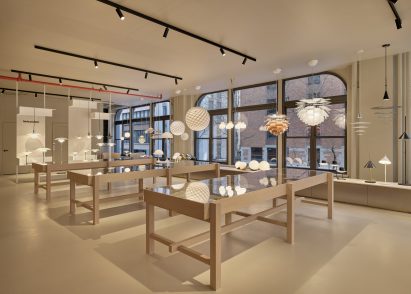 Tables in a showroom