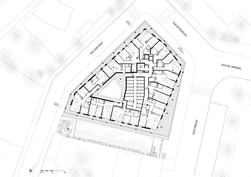 First floor plan of The Alta Tower by Hamonic + Masson & Associés