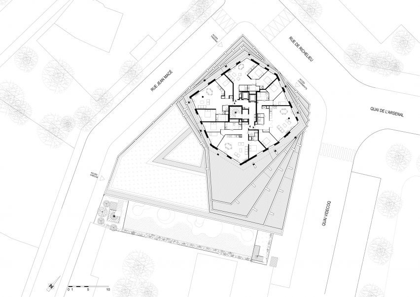 Fifth floor plan of The Alta Tower by Hamonic + Masson & Associés
