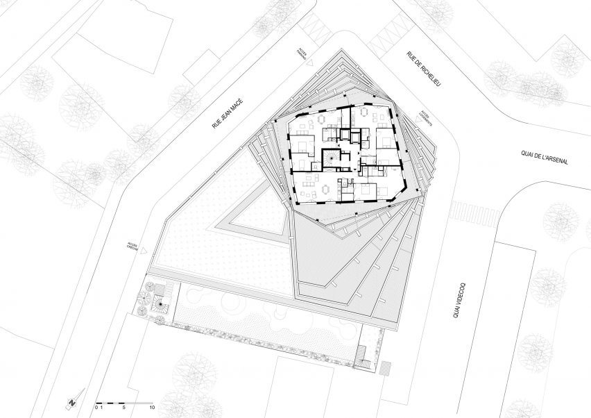 Eighth floor plan of The Alta Tower by Hamonic + Masson & Associés