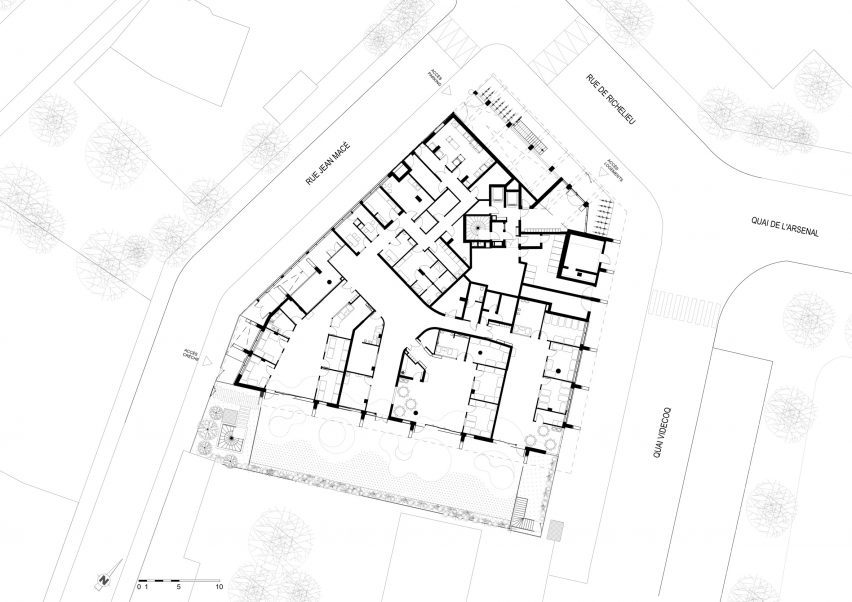 Ground floor plan of The Alta Tower by Hamonic + Masson & Associés