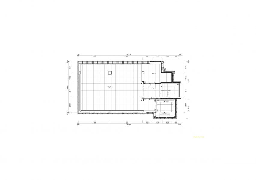 Second floor plan of the Arario Gallery by Schemata Architects