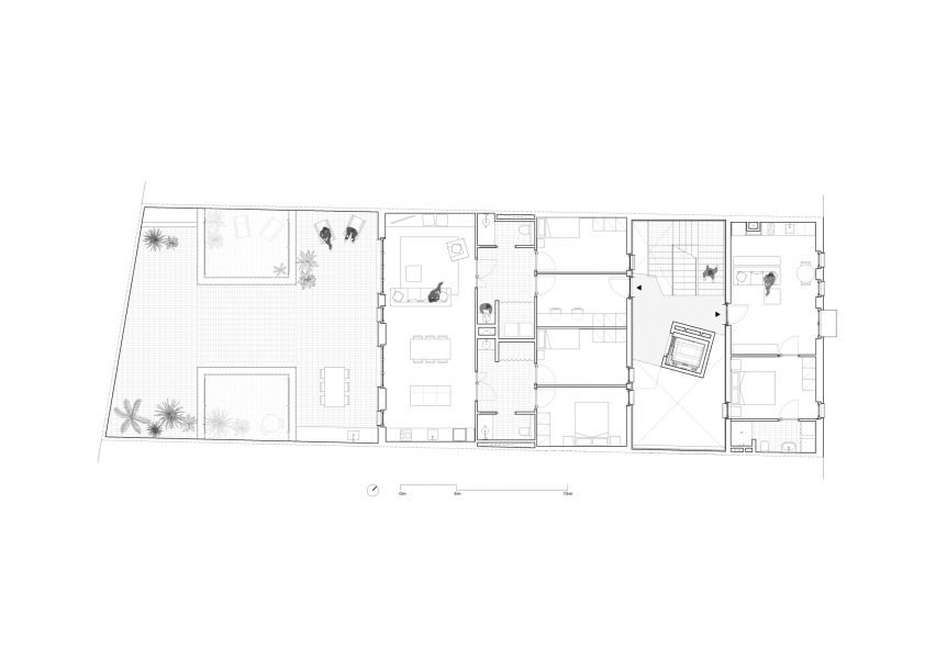 First floor plan of Churruca apartment block by Be Studio