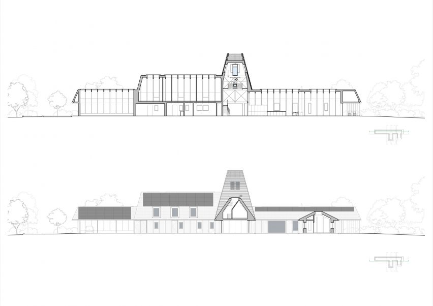 Section drawing of Breach House by Studio Bark