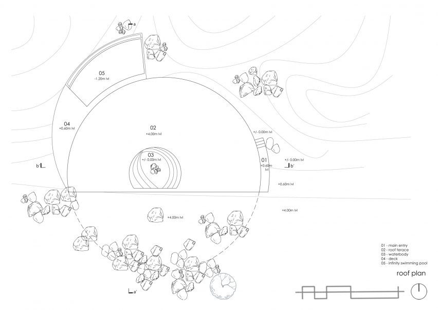 Roof plan of The Infinite Rise by Earthscape Studio