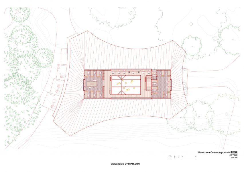 First floor plan of Karuizawa Commongrounds Bookstore by Klein Dytham Architecture