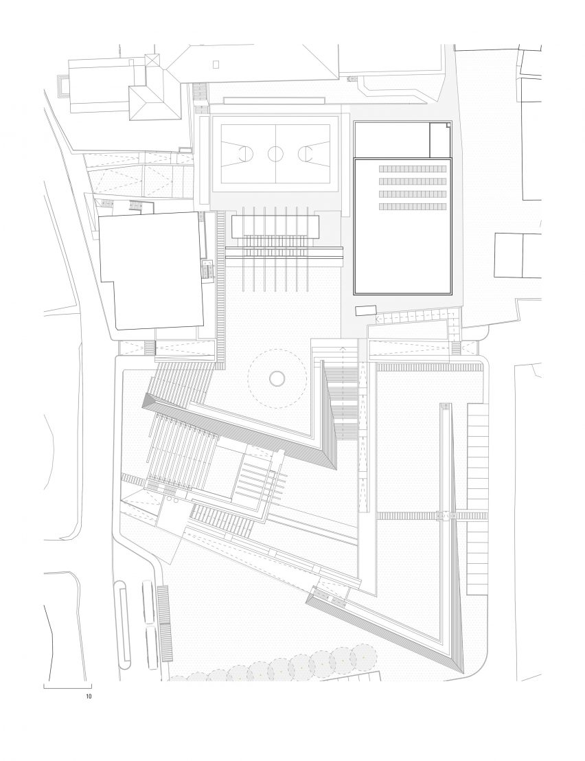 Site plan of a school gymnasium by MD41