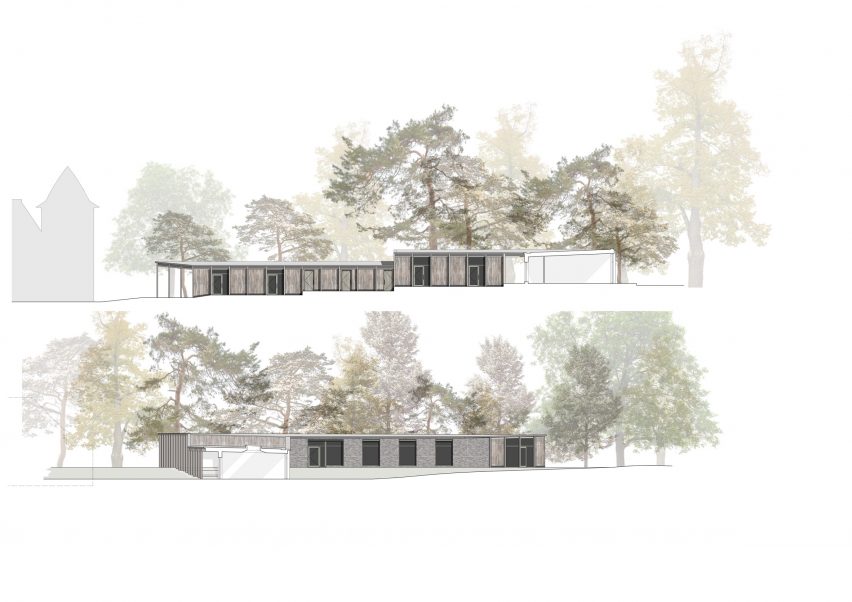 Section of The Harmeny Learning Hub by Loader Monteith and Studio SJM