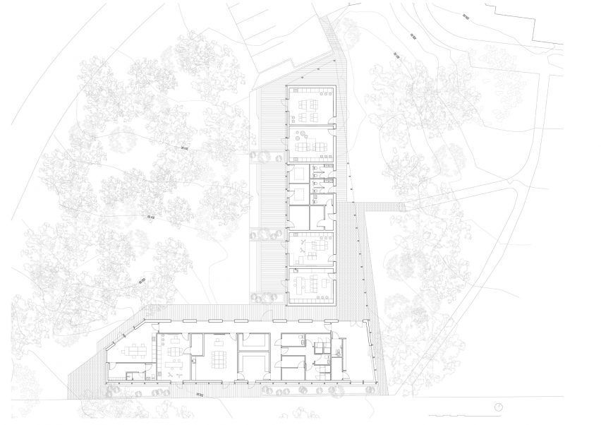 Plan drawing of The Harmeny Learning Hub by Loader Monteith and Studio SJM