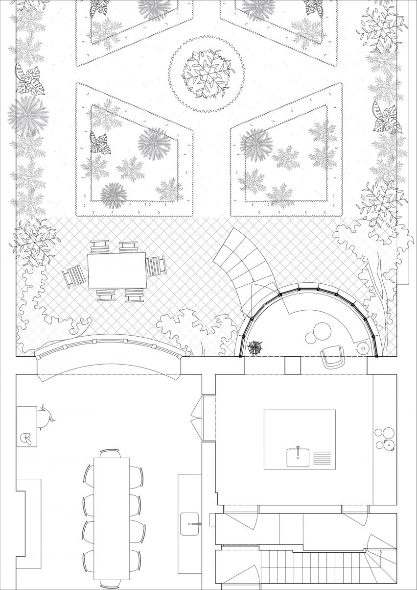 Updated plan of townhouse extension by Mamout Architects