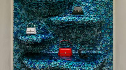 Alcove decorated with ceramics by Andrea Mancuso for Ferragamo store in Milan by Vincent Van Duysen