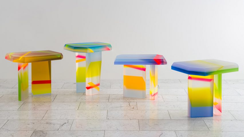 Kaleidoscopic acrylic furniture by Draga & Aurel demonstrates “power of refraction”