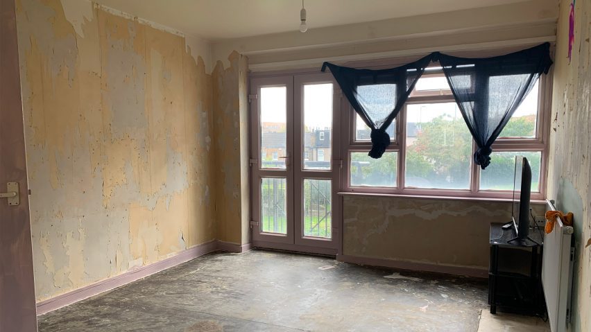 A social housing flat with nothing in it and no flooring or wall coverings